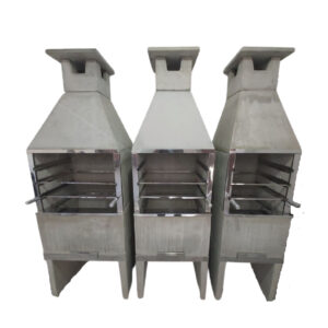 Churrasqueira Pré-moldada Lisa Concreto 55cm | Montado